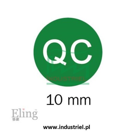 Etykiety kontroli jakości Ø10mm zielone QC PASS 315szt.