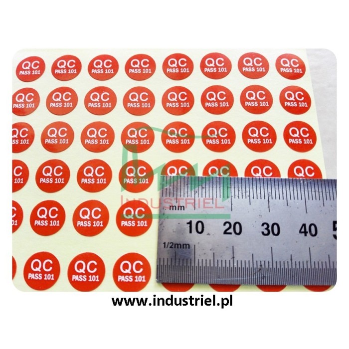 Etykiety kontroli jakości Ø10mm zielone QC PASS 315szt.