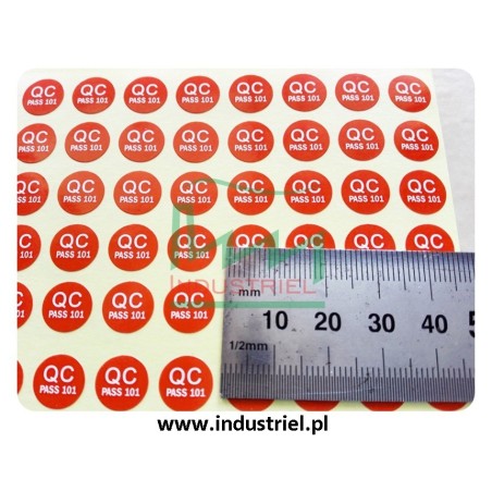 Etykiety kontroli jakości Ø10mm zielone QC PASS 315szt.