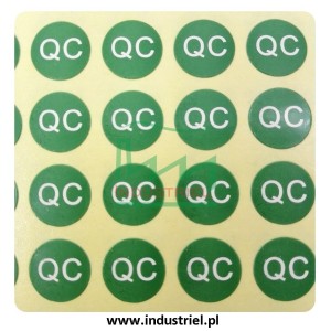 Etykiety kontroli jakości Ø10mm zielone QC PASS 315szt.