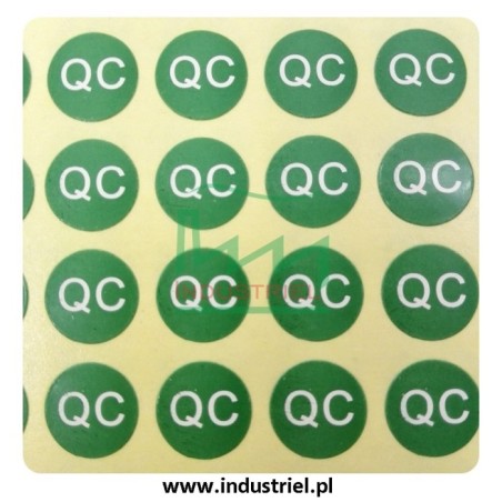 Etykiety kontroli jakości Ø10mm zielone QC PASS 315szt.