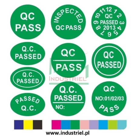 Etykiety kontroli jakości Ø10mm zielone QC PASS 315szt.