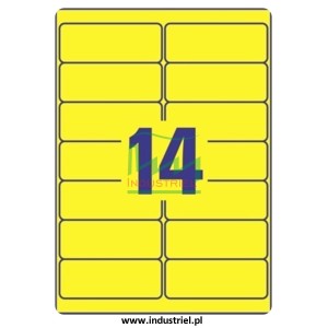 Etykiety kontroli jakości 99x38mm, żółte, neonowe, 14szt.