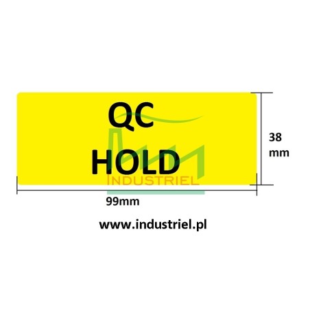 Etykiety kontroli jakości 99x38mm, żółte, neonowe, 14szt.