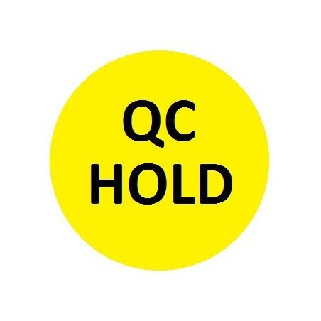 Etykiety kontroli jakości Ø10mm okrągłe żółte QC HOLD 315szt.