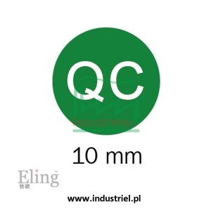 Etykiety kontroli jakości Ø10mm czerwone QC FAIL 315szt.