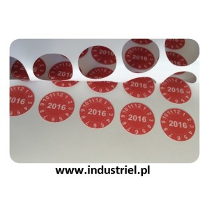 Naklejki przeglądów TYP-1, Ø10mm, rok "25", kolor zielony, arkusz 143szt.