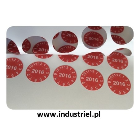Naklejki przeglądów TYP-1, Ø10mm, rok "25", kolor zielony, arkusz 143szt.