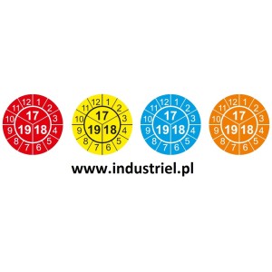 Naklejki przeglądów TYP-1, Ø10mm, rok "25", kolor zielony, arkusz 143szt.