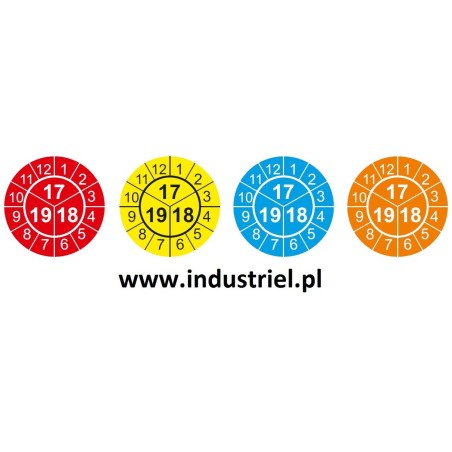 Naklejki przeglądów TYP-1, Ø10mm, rok "25", kolor zielony, arkusz 143szt.