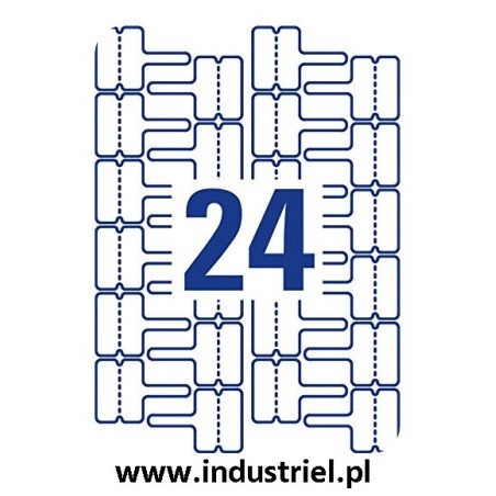 Etykiety do oznaczania kabli do drukarek laserowych, 60 x 40 mm Etykiety Avery L7950-20