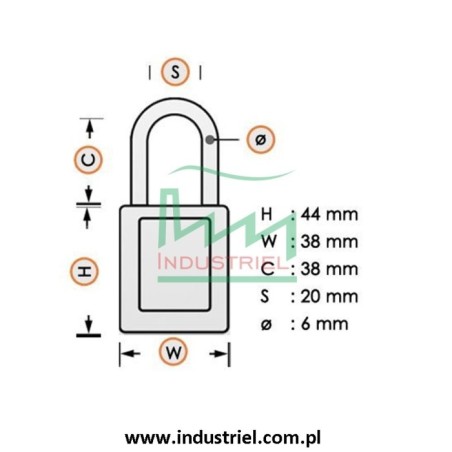 Kłódka Lockout Masterlock 406 z nylonowym kabłąkiem 38mm