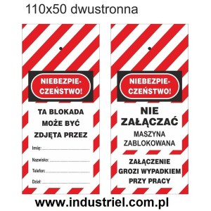 Przywieszka Tagout z zakutym oczkiem 50x110mm