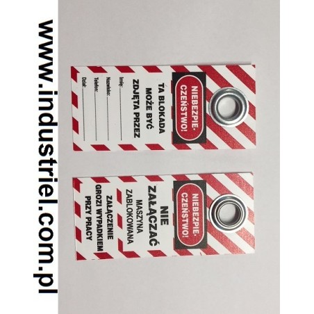 Przywieszka Tagout z zakutym oczkiem 50x110mm
