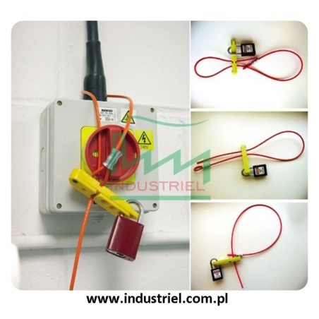 Blokada linkowa Lockout/Tagout z linką stalową 0,9m w otoczce winylowej Scissor-Lok