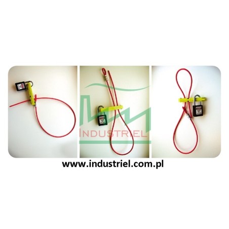 Blokada linkowa Lockout/Tagout z linką stalową 0,9m w otoczce winylowej Scissor-Lok