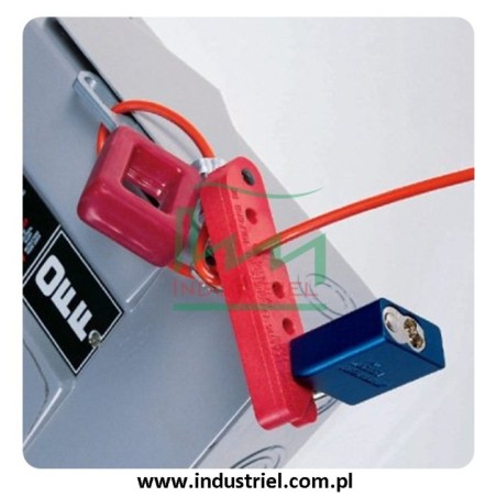 Blokada linkowa Lockout/Tagout z linką stalową 0,9m w otoczce winylowej Scissor-Lok