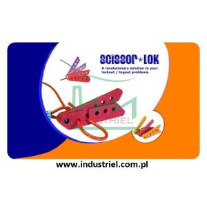 Blokada linkowa Lockout/Tagout z linką stalową 0,9m w otoczce winylowej Scissor-Lok