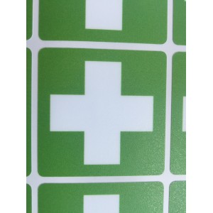 Etykieta samoprzylepna do oznaczania szafki kasku "Pierwsza pomoc"