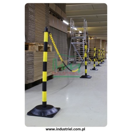Komplet 6 słupków plastikowych z łańcuszkiem 15m