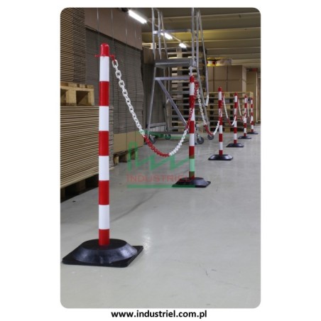Komplet 6 słupków plastikowych z łańcuszkiem 15m