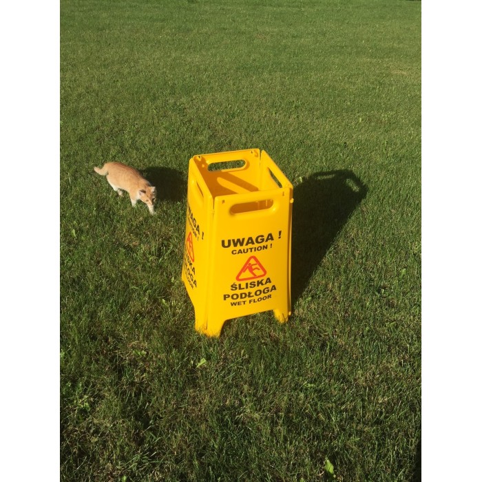 Tablica potykacz Uwaga śliska podłoga Caution wet floor