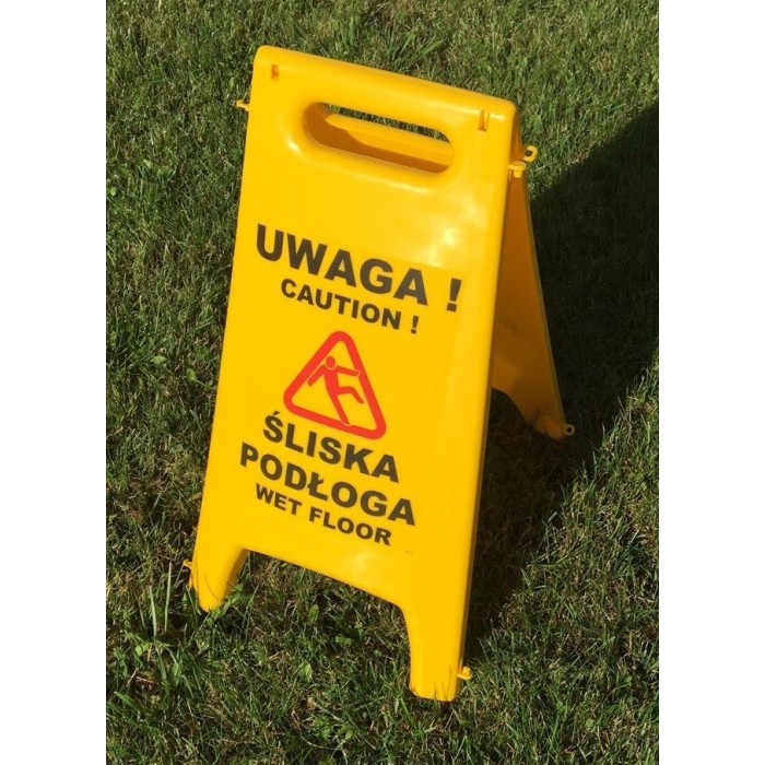 Tablica potykacz Uwaga śliska podłoga Caution wet floor