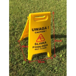 Tablica potykacz Uwaga śliska podłoga Caution wet floor