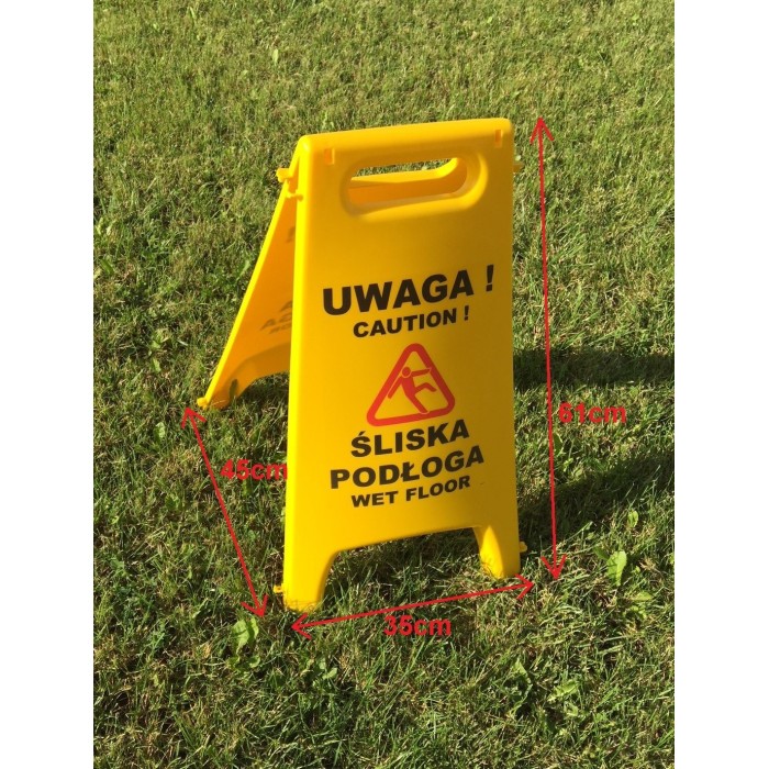 Tablica potykacz Uwaga śliska podłoga Caution wet floor