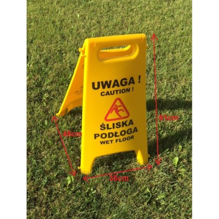 Tablica potykacz Uwaga śliska podłoga Caution wet floor