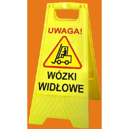 Tablica potykacz stojak UWAGA! WÓZKI WIDŁOWE