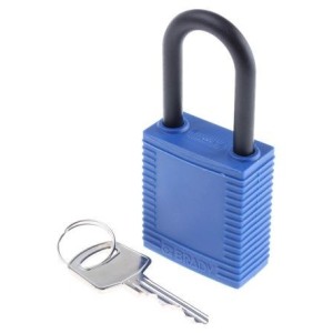 Kłódka Lockout BRADY 813593, niebieska, z nylonowym kabłąkiem 38mm