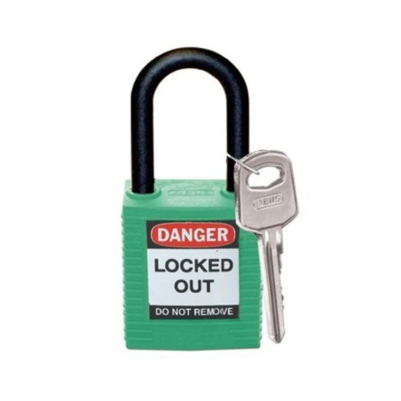 Kłódka Lockout BRADY 813597, zielona, z nylonowym kabłąkiem 38mm