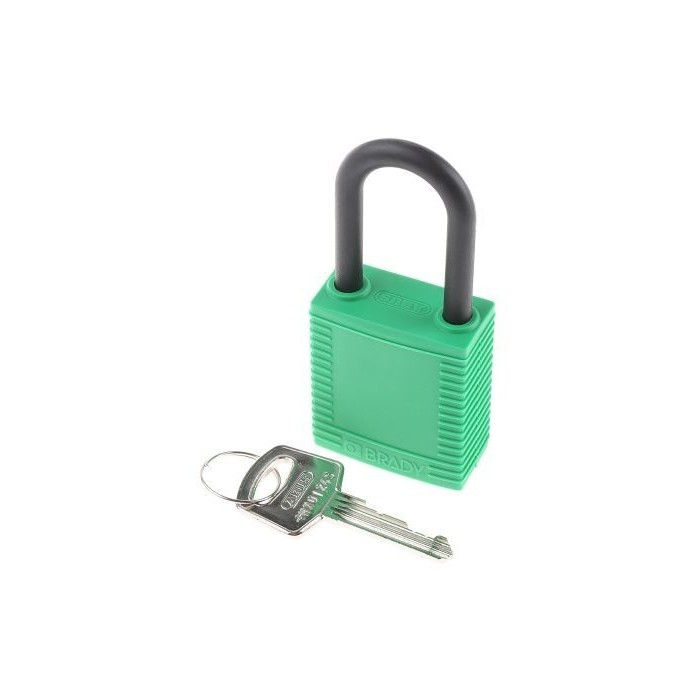 Kłódka Lockout BRADY 813597, zielona, z nylonowym kabłąkiem 38mm