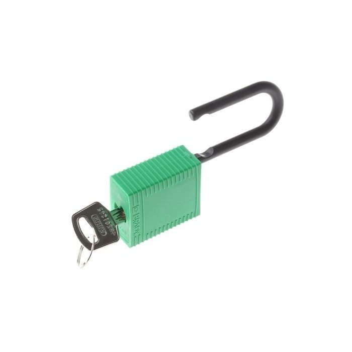 Kłódka Lockout BRADY 813597, zielona, z nylonowym kabłąkiem 38mm