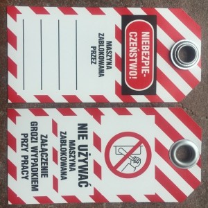 Przywieszka Tagout z zakutym oczkiem 75x155mm PL