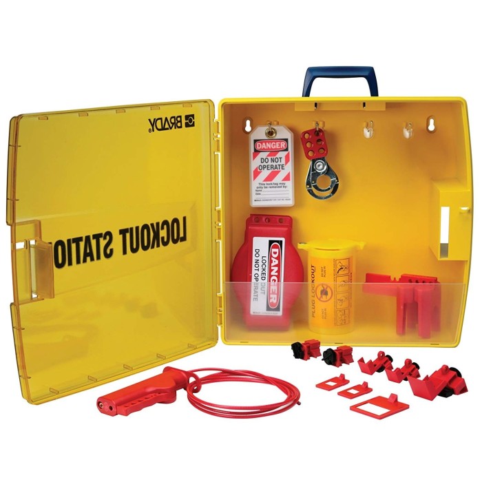 Stacja Lockout/Tagout, plastikowa szafka na sprzęt LOTO (pusta stacja)