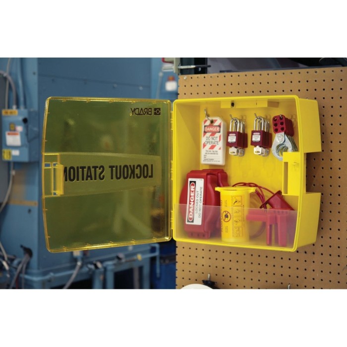 Stacja Lockout/Tagout, plastikowa szafka na sprzęt LOTO (pusta stacja)