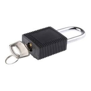Kłódka bezpieczeństwa BRADY 051353, czarna, ze stalowym kabłąkiem 38mm