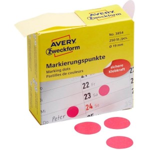 Naklejki kontroli jakości Ø19mm kolorowe kółeczka, z dyspenserem, 250szt