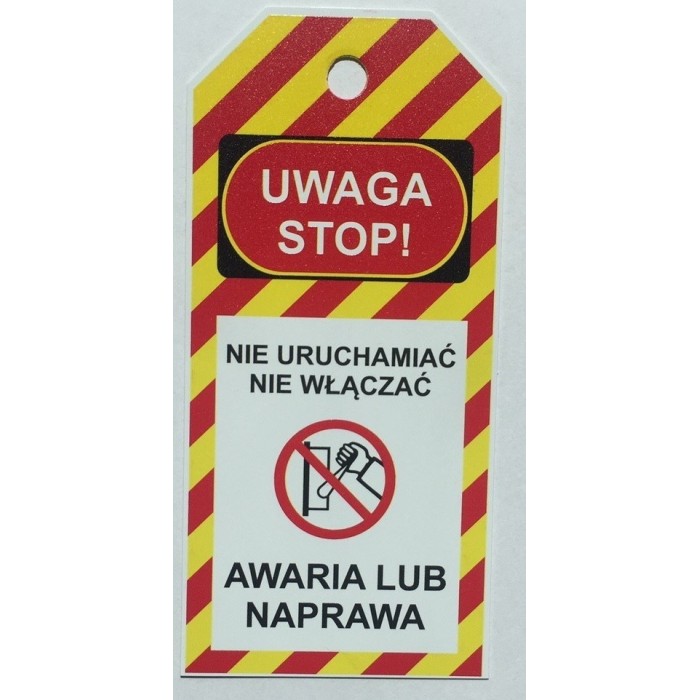 Gorąca zawieszka LOTO (AWARIA / NAPRAWA) żółto-czerwona, 76x154mm