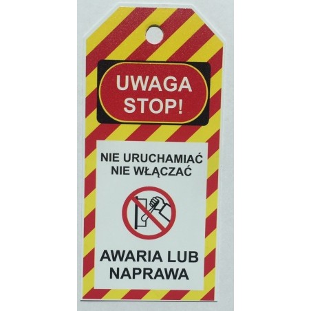 Gorąca zawieszka LOTO (AWARIA / NAPRAWA) żółto-czerwona, 76x154mm