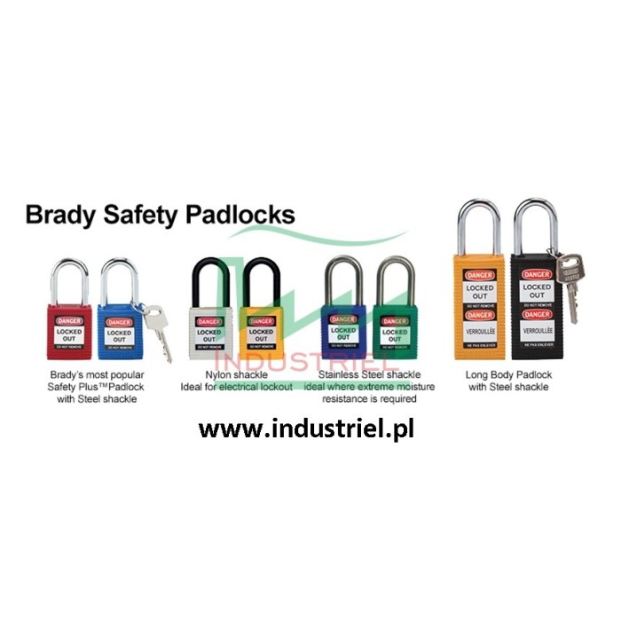 Kłódka Lockout BRADY 813596, żółta, z nylonowym kabłąkiem 38mm