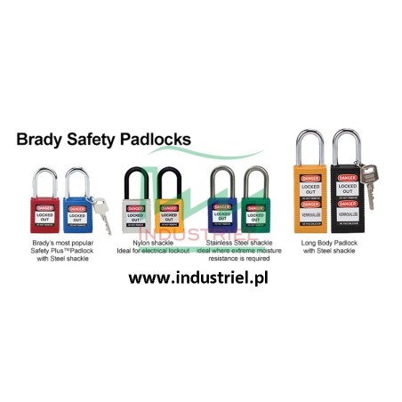 Kłódka Lockout BRADY 813596, żółta, z nylonowym kabłąkiem 38mm
