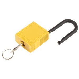 Kłódka Lockout BRADY 813596, żółta, z nylonowym kabłąkiem 38mm