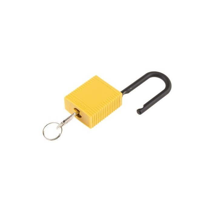 Kłódka Lockout BRADY 813596, żółta, z nylonowym kabłąkiem 38mm