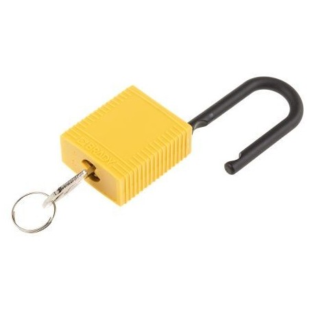 Kłódka Lockout BRADY 813596, żółta, z nylonowym kabłąkiem 38mm