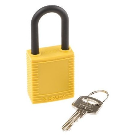Kłódka Lockout BRADY 813596, żółta, z nylonowym kabłąkiem 38mm