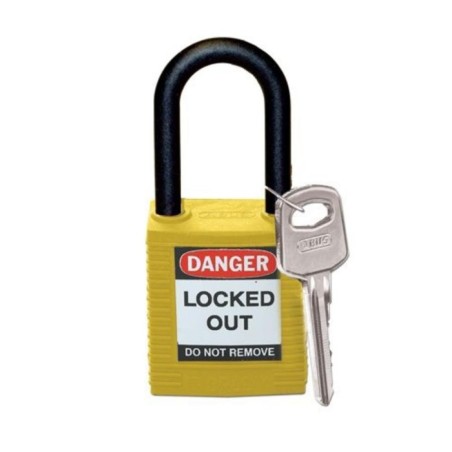 Kłódka Lockout BRADY 813596, żółta, z nylonowym kabłąkiem 38mm