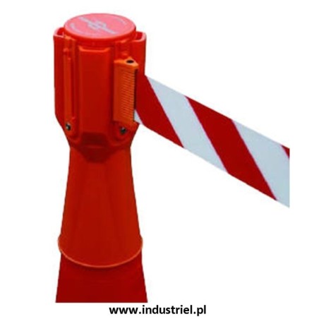 Zestaw wygrodzeniowy: 5 x pachołek 75cm + 5 x nakładka z taśmą 3,7m